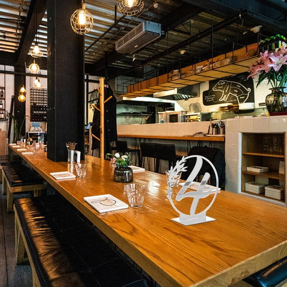 FONDOTIN Bar Menu Sign in Acrylic Silver for Wedding Accessory 10Pcs 4.1x3.9x1.6In