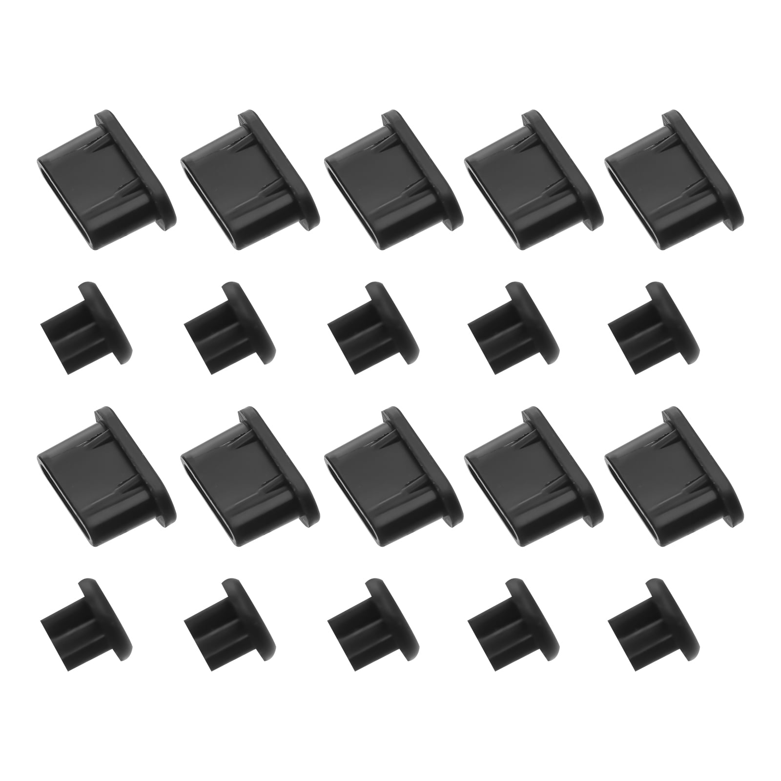 FONDOTIN 10Pairs Easy Install Black Type-C and Headphone Dust Cover ...