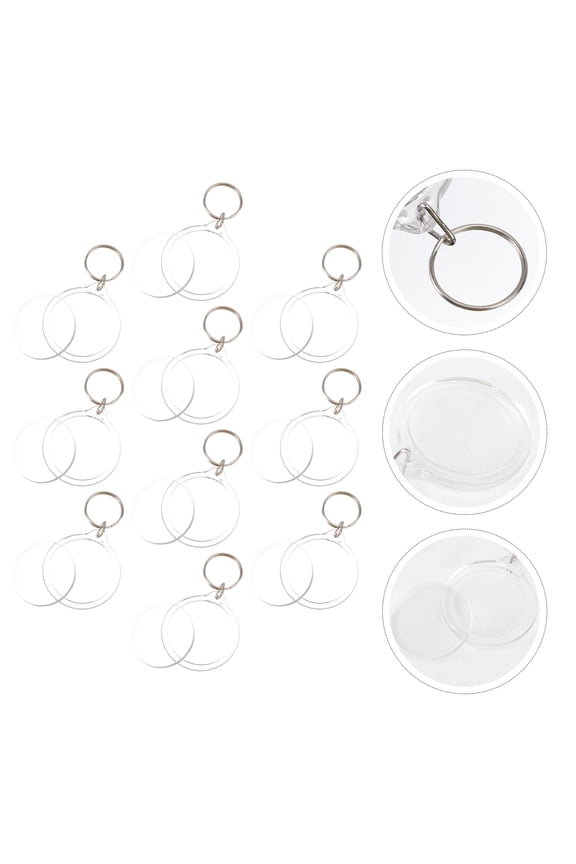 10Pcs Blank Insert Photo Frame Key Ring for Custom Keychains