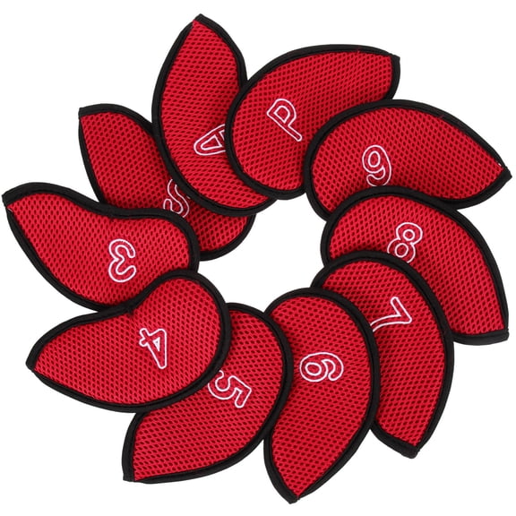 FONDOTIN 10Pcs Mesh Golf Putter Covers Black Color Durable Material for Club Damage Prevention