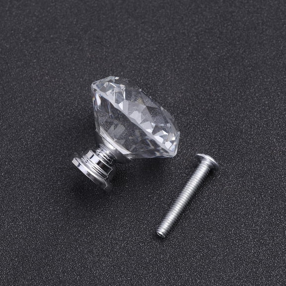 FONDOTIN 10Pcs Silver Acrylic Glass Door Knobs Cabinet Hardware for Home Decor