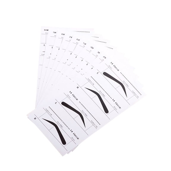 FONDOTIN 10-Piece Eyebrow Shaping Stencils, Black Arc Bottom Design for Easy Makeup and Beauty Use