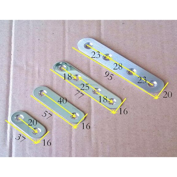 FONDOTIN 10Pcs Flat Straight Mending Bracket Plate for Furniture Construction 9.5x2x0.25in