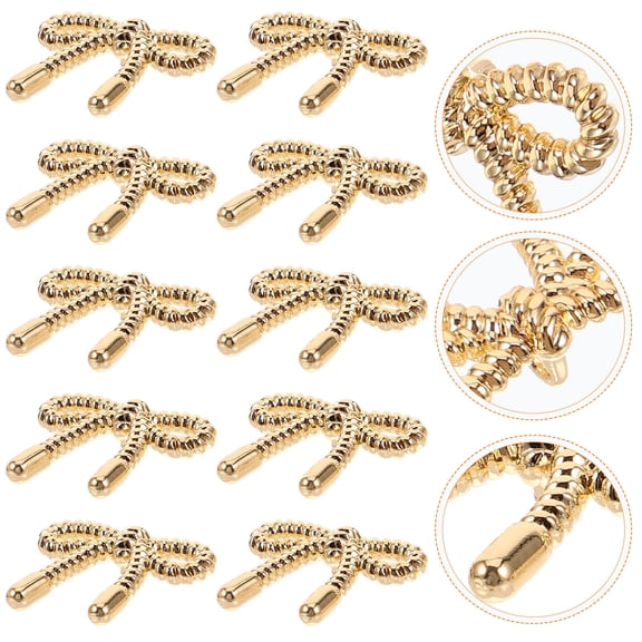 FONDOTIN 10Pcs Golden Bow Buttons Decorative Sewing Fasteners for Parties and Events