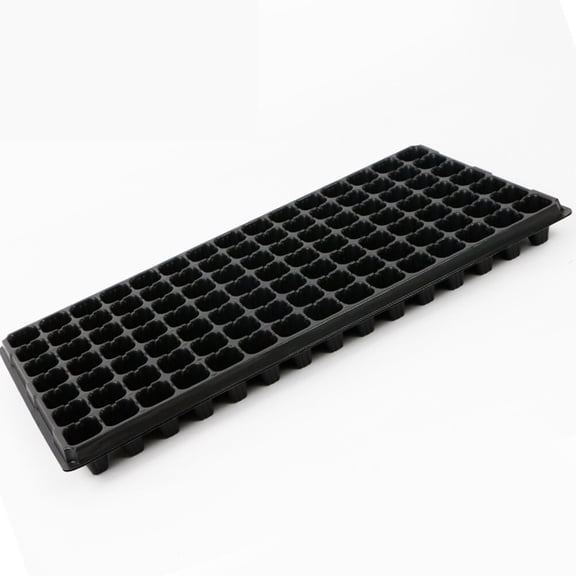 FONDOTIN 10Pcs Black Growing Tray for Planting 105 Hole Sprout Holes Plate Plastic Material