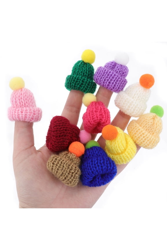 10Pcs Mini Wool Knitted Hat For Diy Projects And Scene Layout Crafts Enthusiasts Decorators