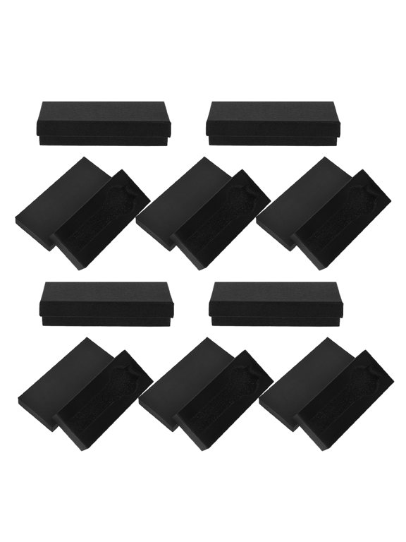10Pcs Paper Watch Box Black Rectangular Protective Storage for Jewelry Store and Business Events