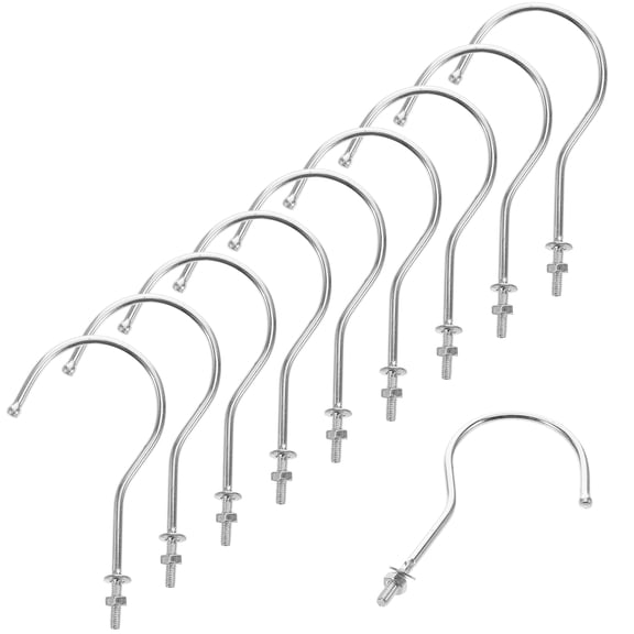 FONDOTIN 10Pcs Plated Silver Metal Mannequin Body Hooks Adjustable Iron Hooks for Clothing Display Rack