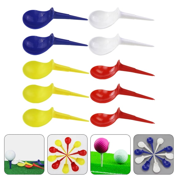FONDOTIN 10Pcs Convenient Golfs Pegs Lightweight Plastic Holder Golfing Training Accessories
