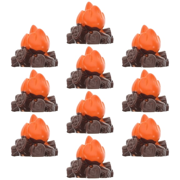 FONDOTIN 10Pcs Resin Campfire Model Fake Fire Decoration with Wear Resistant Features for Collectors