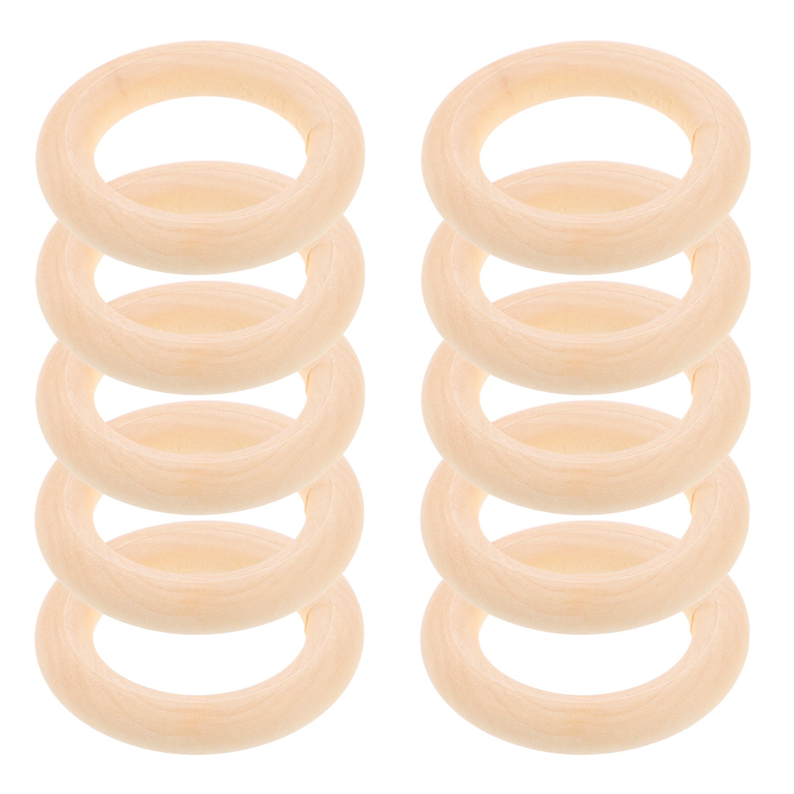 FONDOTIN 10Pcs Wooden Rings for Crafts Artists Khaki Round Unfinished ...