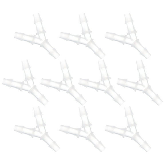FONDOTIN 10Pcs Y 3 Ways Joints Barbed Adapter Tube Fittings for Medical Equipment 7x5.2x1.8in