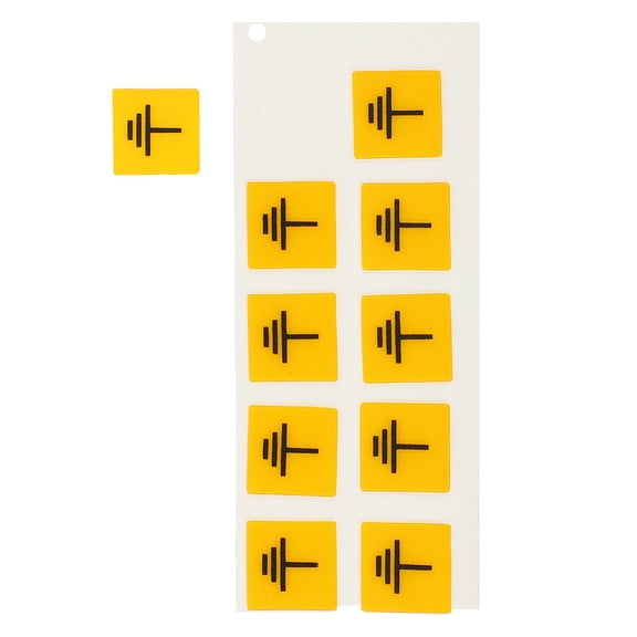 FONDOTIN 10Pcs Practical Yellow Safety Warning Stickers for Ground Connection