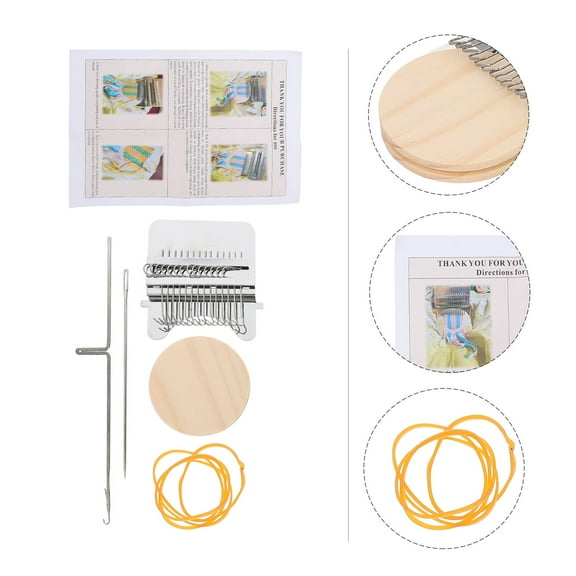 FONDOTIN 1Set Weaving Loom with Smooth Wooden Tools for DIY Clothes and Jeans