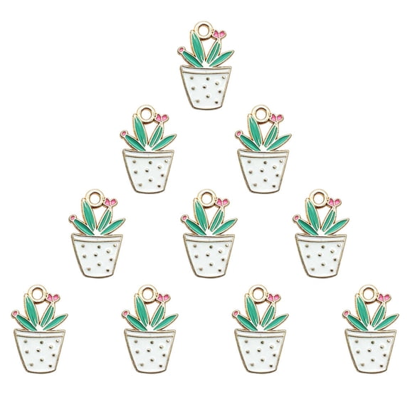 FONDOTIN Cactus Shaped Charms Multi Color Alloy for DIY Jewelry and Decor