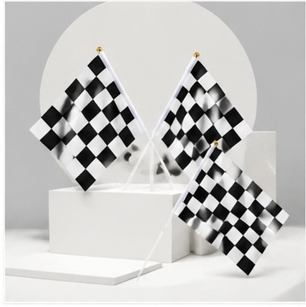 FONDOTIN 10 Pcs Checkered Racing Flags, Black and White Race Signal ...