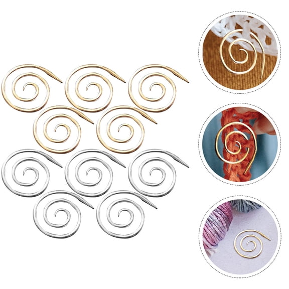 FONDOTIN 10- Alloy Spiral Crochet Hooks and Hand Knitting Needles for Sweater Crafting and Home Use