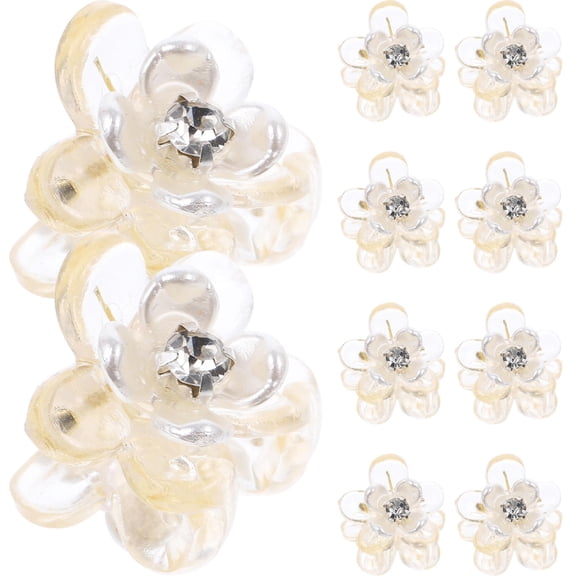 FONDOTIN Flower Hair Clips Mini Plastic Hair Gripping for Women Everyday Wearing 10pcs