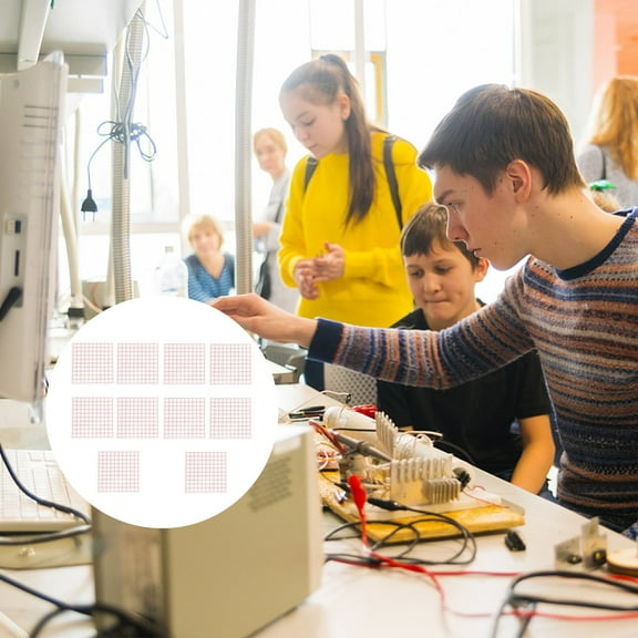 FONDOTIN 12 Sheets Plastic Area Measuring Tools for Math Education Square Grid Sheets Classroom Supplies