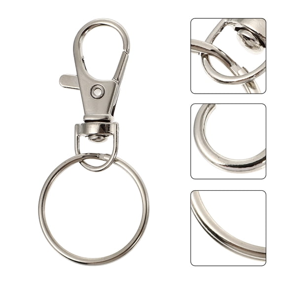 FONDOTIN 120pcs Lobster Keychain Clips for Keyring Making and Craft Projects