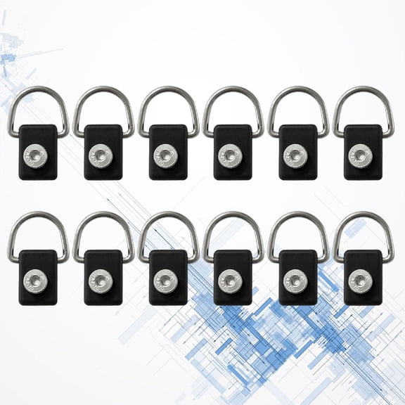 FONDOTIN 12Pcs D-Ring Fishing Rigging Bungee for Rowboats and Canoes 2.4x0.98in