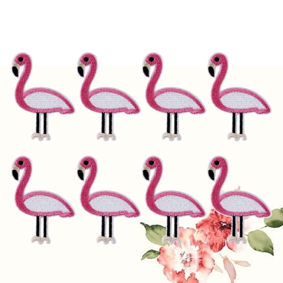 FONDOTIN 12Pcs Flamingo Cloth Stickers Embroidery Patch for Bags Shoes and Clothing