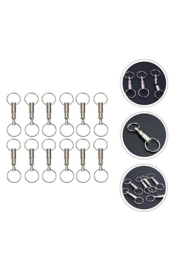 12-Pack Multi-Purpose Metal Key with Detachable Keychains for Bags and Outdoor Use