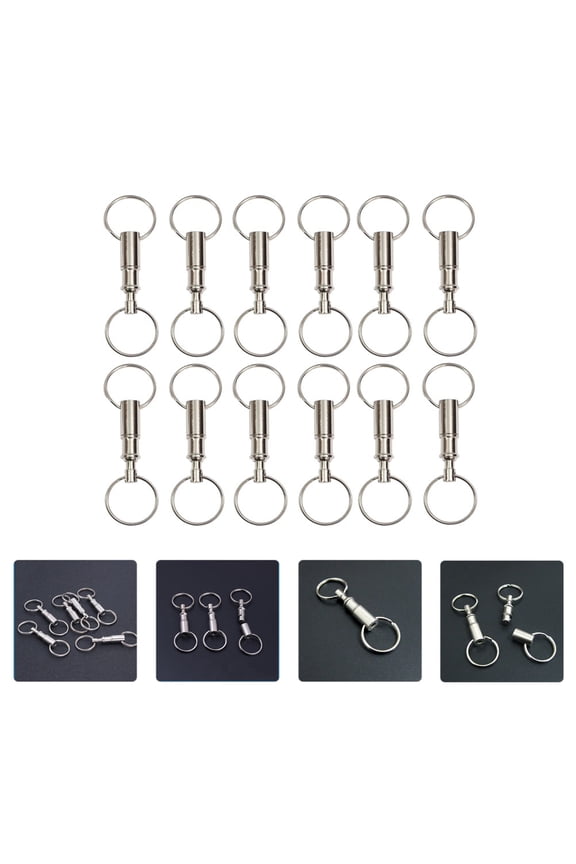 12-Pack Multi-Purpose Metal Keys with Detachable Keychains for Bags, Outdoor Activities, and Everyday Use