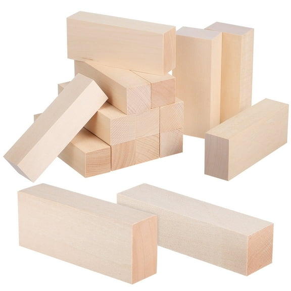 FONDOTIN 14Pcs Wood Sticks Square Dowel Rods For Diy Activities Craft Making 10x2.5x2.5in