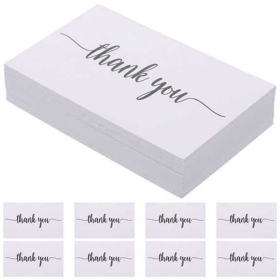 FONDOTIN 150Pcs Thank You Cards for Business Use Elegant Design Rectangular Shape Coated Paper