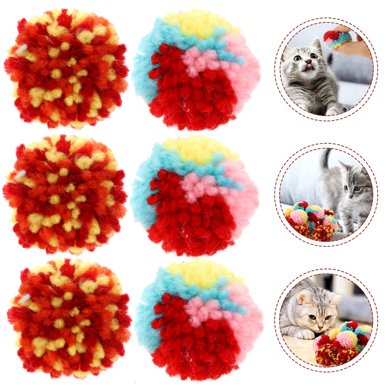 Cat Stimulation Toys For Apartments Reference: Fondotin 15Pcs Cat Stimulation Toys Pom Pom Kitten Toys Multi