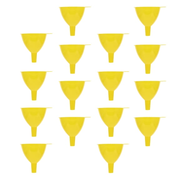FONDOTIN 16Pcs Laboratory Plastic Filter Funnels Yellow Wide Mouth 60Mm for Chemical Experiment Use