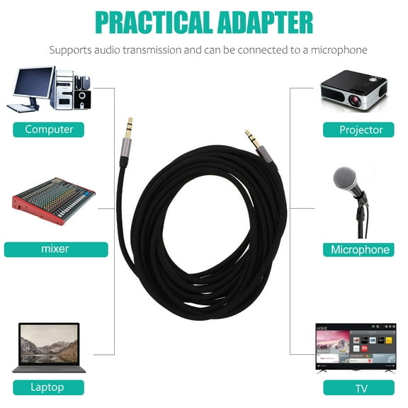 FONDOTIN Nylon Audio Aux Cable with Copper Core for Lossless Sound