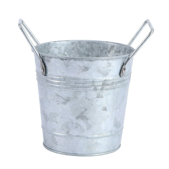 FONDOTIN 1Pack Decorative Metal Bucket Flower Container for Ornaments in Garden