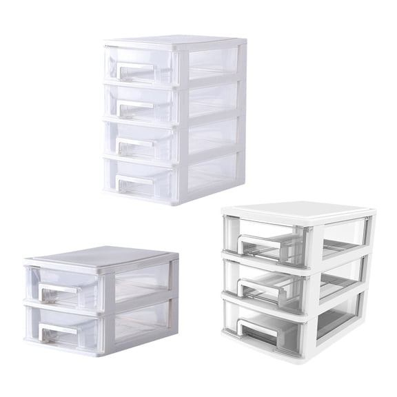 FONDOTIN Plastic Drawer Desk Organizer Simple and Elegant Design Transparent 1Pcs