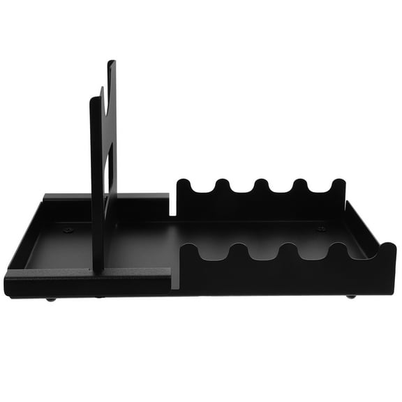 FONDOTIN Kitchen Countertop Pot Lid Rack Black Stainless Steel 1Set 8.7X5.3X4.9In