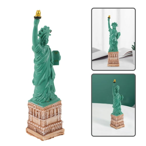 FONDOTIN 1Pack Mini Statue Of Liberty Figurine Home Decor Multi Color Synthetic Resin 5.1x1.2x1.2in