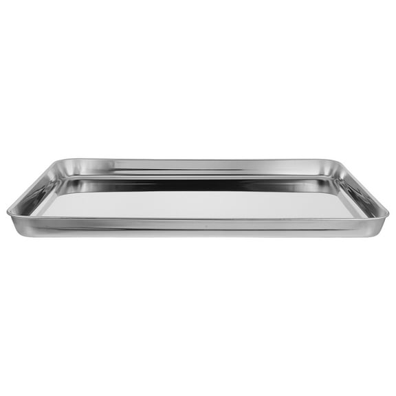 FONDOTIN 1Pack Party Serving Trays Platters Silver Rectangular For Restaurants