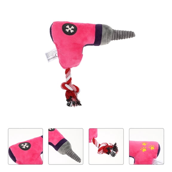 FONDOTIN 1Pack Pet Chewing Toy Plush Red Teeth Cleaning for Dog Home Play