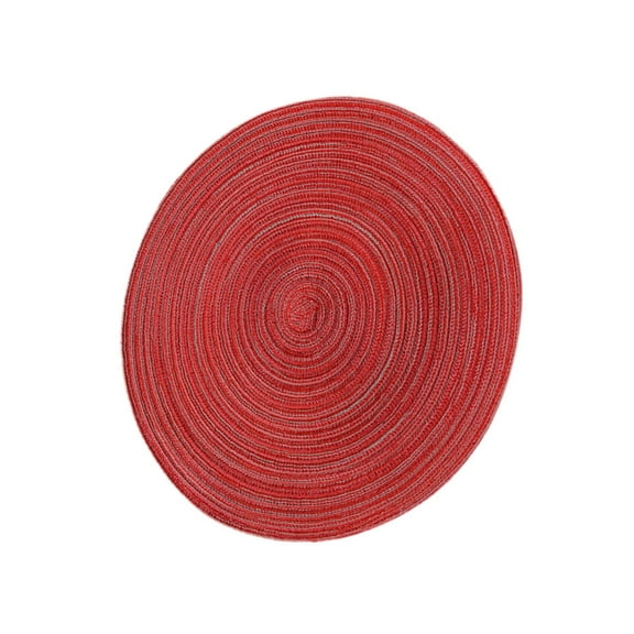 FONDOTIN 1Pack Small 7.5 x 7.5 x 0.1in Red Round Woven Fabric Placemat for Kitchen Dining Table