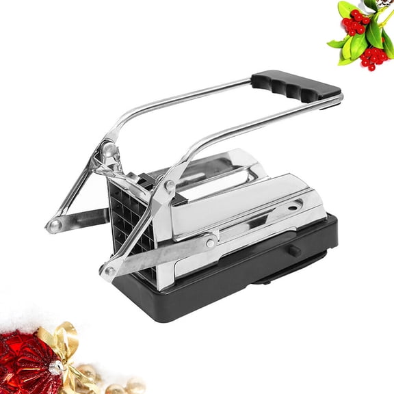 FONDOTIN 1Pack Stainless Steel Potato Chipper with Suction Cup Base for Non Slip and Secure Chopping