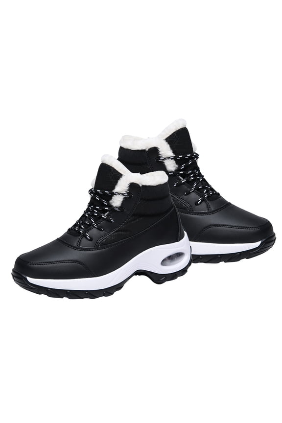 1Pair Comfortable Winter Boots Black Outdoor Snow Boots with Elastic Fit and Anti Skid Sole