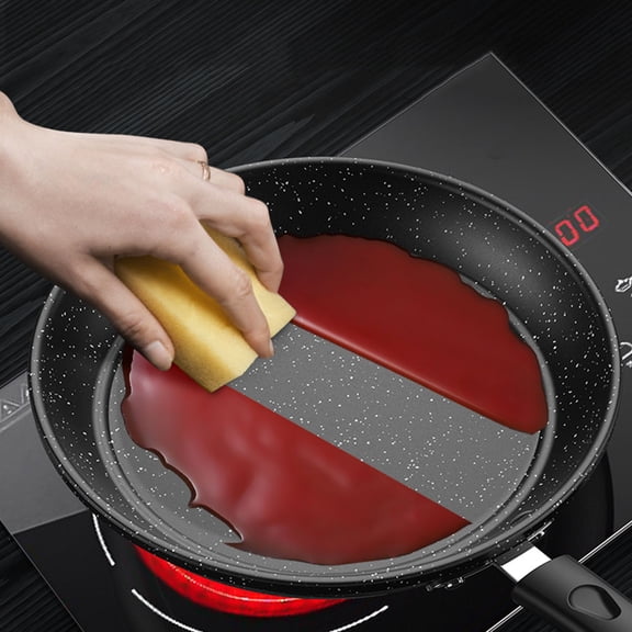 FONDOTIN Black Honeycomb Cast Iron Skillet with Double Bottom for Even Heat Distribution and Non-Stick Cooking Performance
