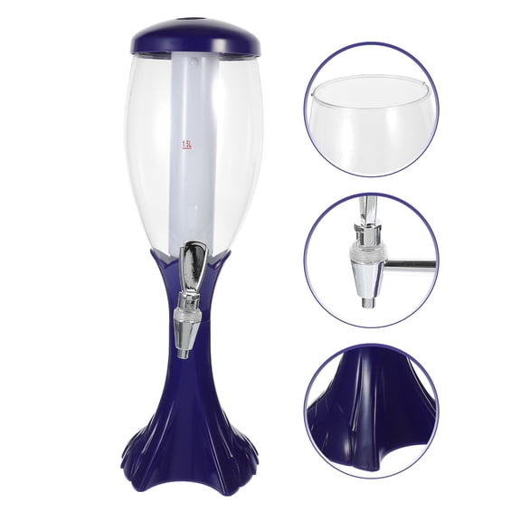 FONDOTIN 1Pc Blue Faucet Beverage Bottle Drink Dispenser for Bar and Patio Use
