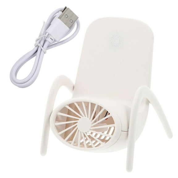 FONDOTIN Handheld Small Fan Mobile Phone Holder Fan White 1Pc 4.6X3.9X3.3in