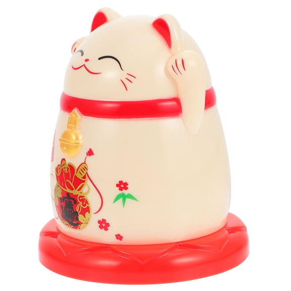 FONDOTIN 1Pc Cute Beige Cat Shape Toothpick Dispenser Easy to Use Plastic Toothpick Container for Storage