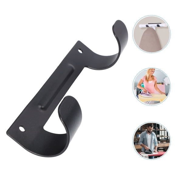 FONDOTIN Ironing Board Hanger Black Metal Wall Mount Storage Hook for Home