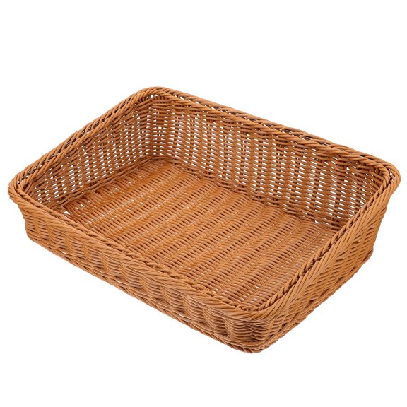 FONDOTIN 1Pc Fine Workmanship Desktop Organizer Basket Light Brown Plastic for Small Essentials