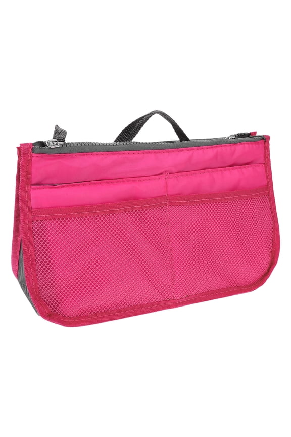1Pc Rosy Nylon Bag Liner Large Capacity Storage with Multi Pockets for Travel and Everyday Use
