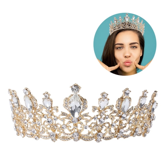 FONDOTIN Elegant White Bridal Headpiece with Sparkling Rhinestones for Weddings, Proms, and Special Occasions Hair Accessory